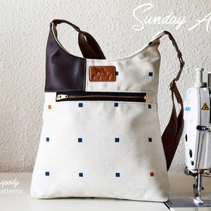 PDF pattern - cross body bag - casual wear- 2 sizes for tall or petite women. Quick and easy to follow pattern.