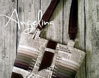 PDF - Angelina tote bag - stylish, classic design with unique features. Elegant tote bag.  Detailed instructions  with over 180 pics!