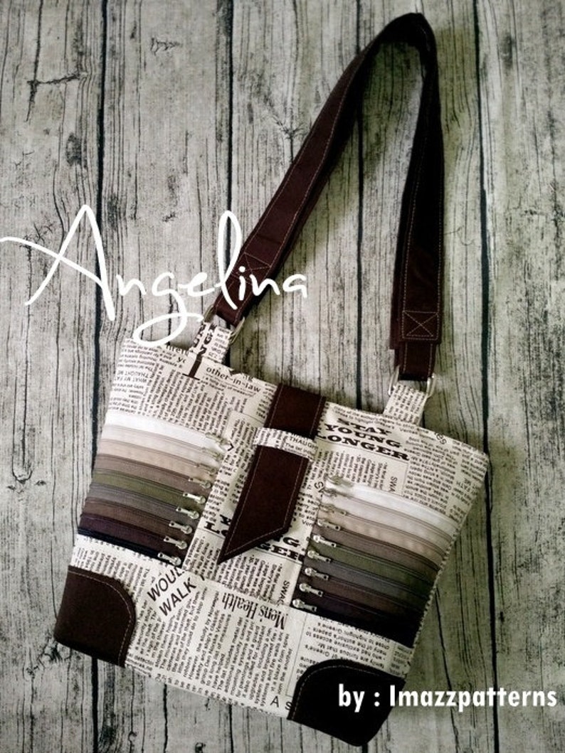 PDF Angelina tote bag stylish, classic design with unique features. Elegant tote bag. Detailed instructions with over 180 pics image 1