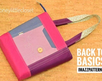 Back To Basics - PDF bag sewing pattern-Shoulder Bag. Suitable for beginners & advanced bag makers. Detailed, easy to-follow instructions.