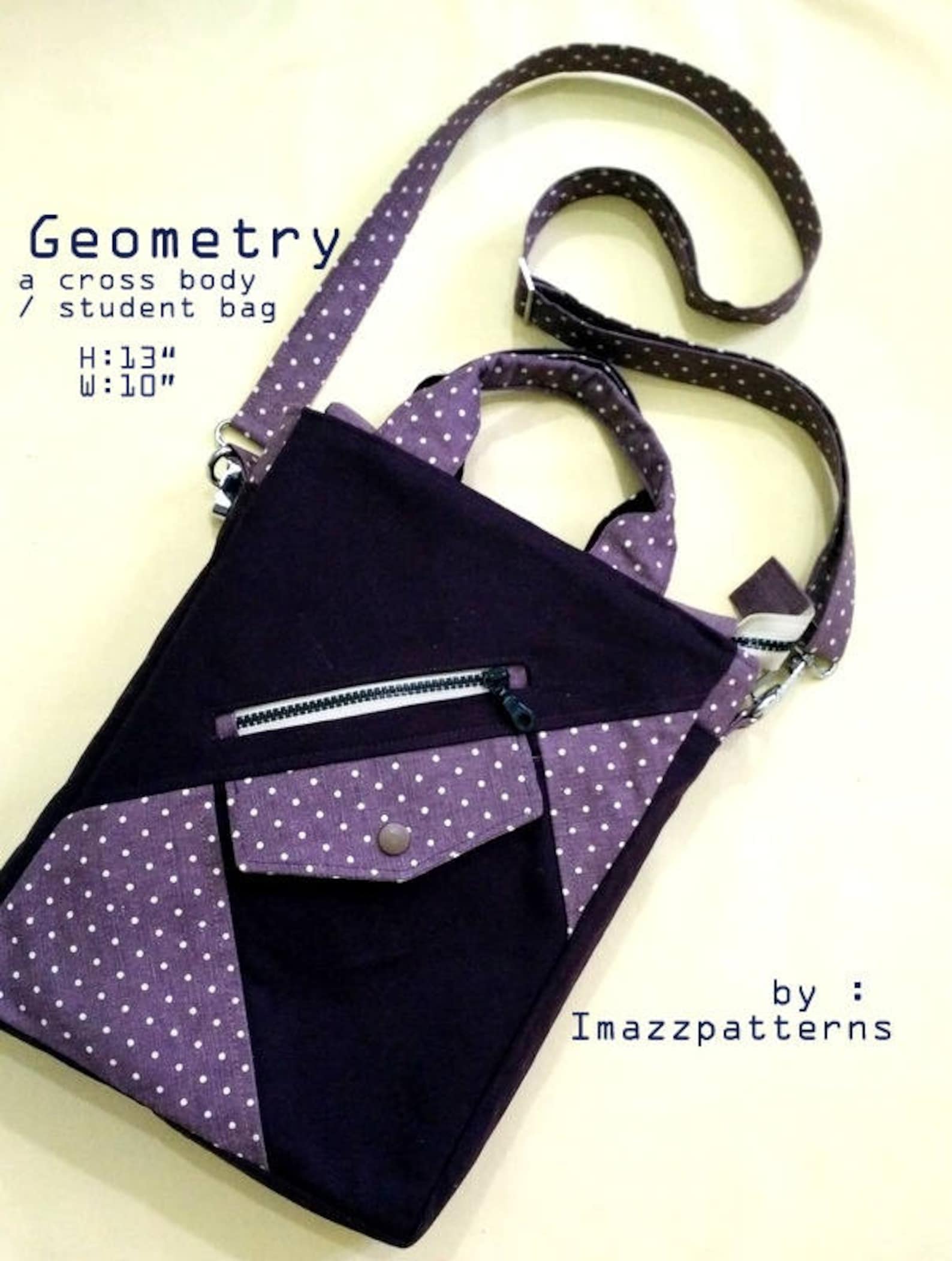 PDF Sewing Pattern - Cross Body / Sling /school Bag . 2 Sizes,for Boys ...