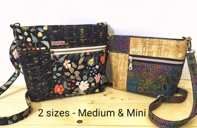 The Urban Crossbody Bag Minimalist, practical design Beginners' friendlySmall & Medium sizes, with card slots.PDF sewing pattern image 4