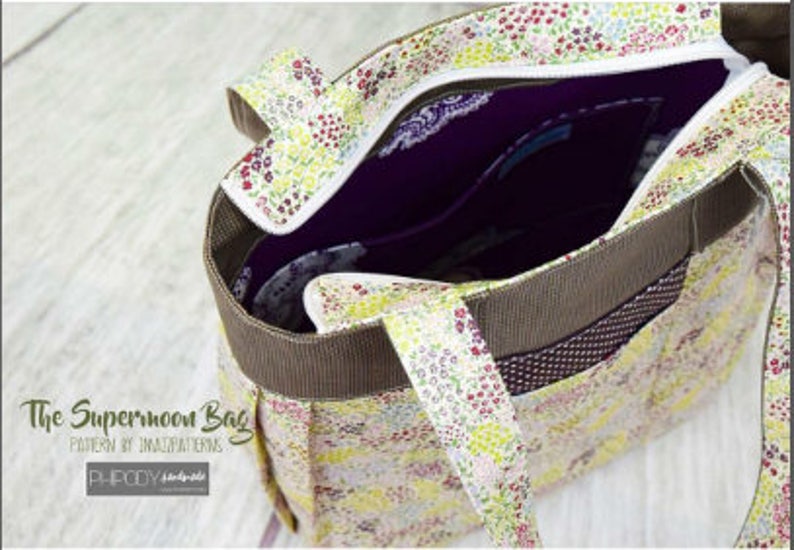 PDF bag sewing pattern Big bag, suitable for day trip, a carry-all bag, practical diaper bag.Detailed tutorial, loads of photos. image 9