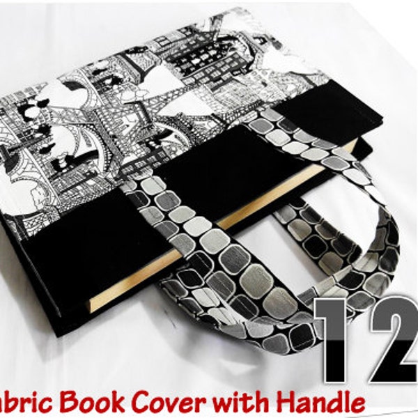 A book bag / fabric book cover with handles - quick and easy to make ! Only USD 1.00 ! PDF pattern