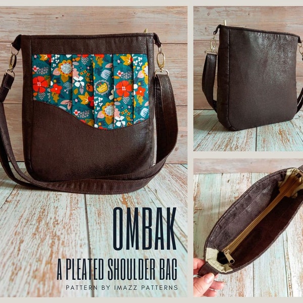 Ombak ( waves ) Shoulder Bag - Attractive design with 2 options - Pleated  & Plain Front. With video link.Detailed tutorial,  load of pics