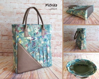 Michiko -PDF bag pattern - Hand Bag / Document Bag- elegant and unique design. Detailed, easy to-follow instructions, lots of photos.