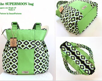 Patron PDF - Grand sac à main, adapté pour une excursion d'une journée. Sac unique et pratique. Convient également comme sac à langer. Tutoriel détaillé avec photos.