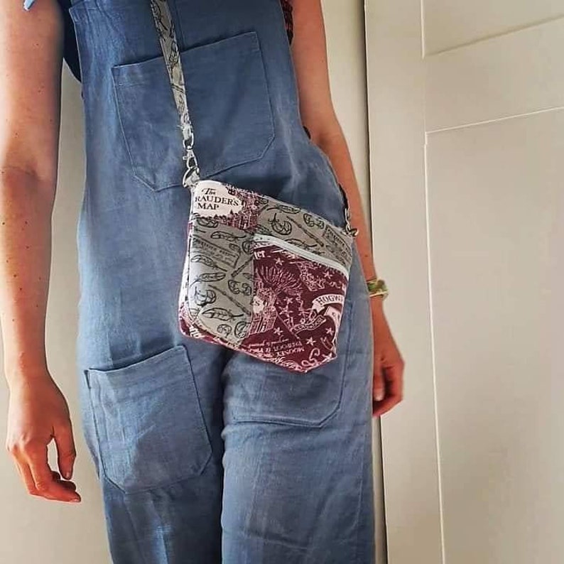 The Urban Crossbody Bag Minimalist, practical design Beginners' friendlySmall & Medium sizes, with card slots.PDF sewing pattern image 2