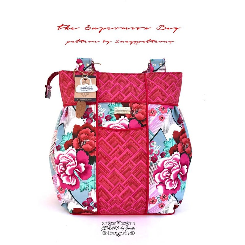 PDF bag sewing pattern Big bag, suitable for day trip, a carry-all bag, practical diaper bag.Detailed tutorial, loads of photos. image 2