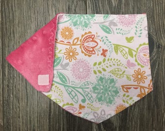 Drool Bib, Baby Bandana Bib - Soft cotton floral