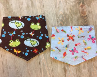 Set of 2 Drool Bibs, Baby Bandana Bib Set