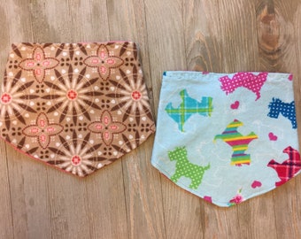 Set of 2 Drool Bibs, Baby Bandana Bib Set