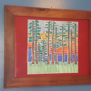 #2 forestal de Kootenai; Pintura de acuarela original enmarcada