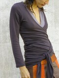Long sleeves Wrap top-Convertible top-Womens blouse-Womens clothing product logo