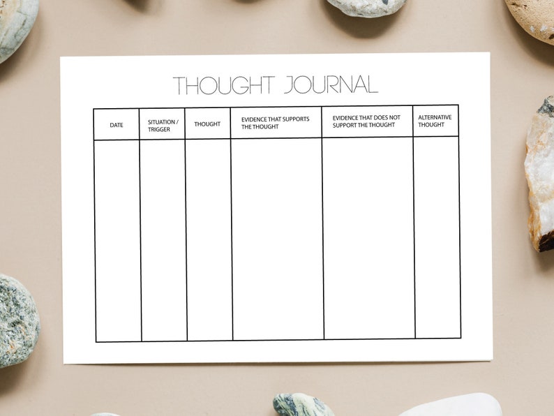 Thought Journal: Mental Health CBT Counselor Therapist | Etsy