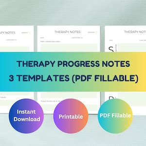 Therapy Note PDF Fillable, Therapist Note, Therapy Note Template, SOAP Note Template, Counseling Note, SOAP Therapy Note, progress note