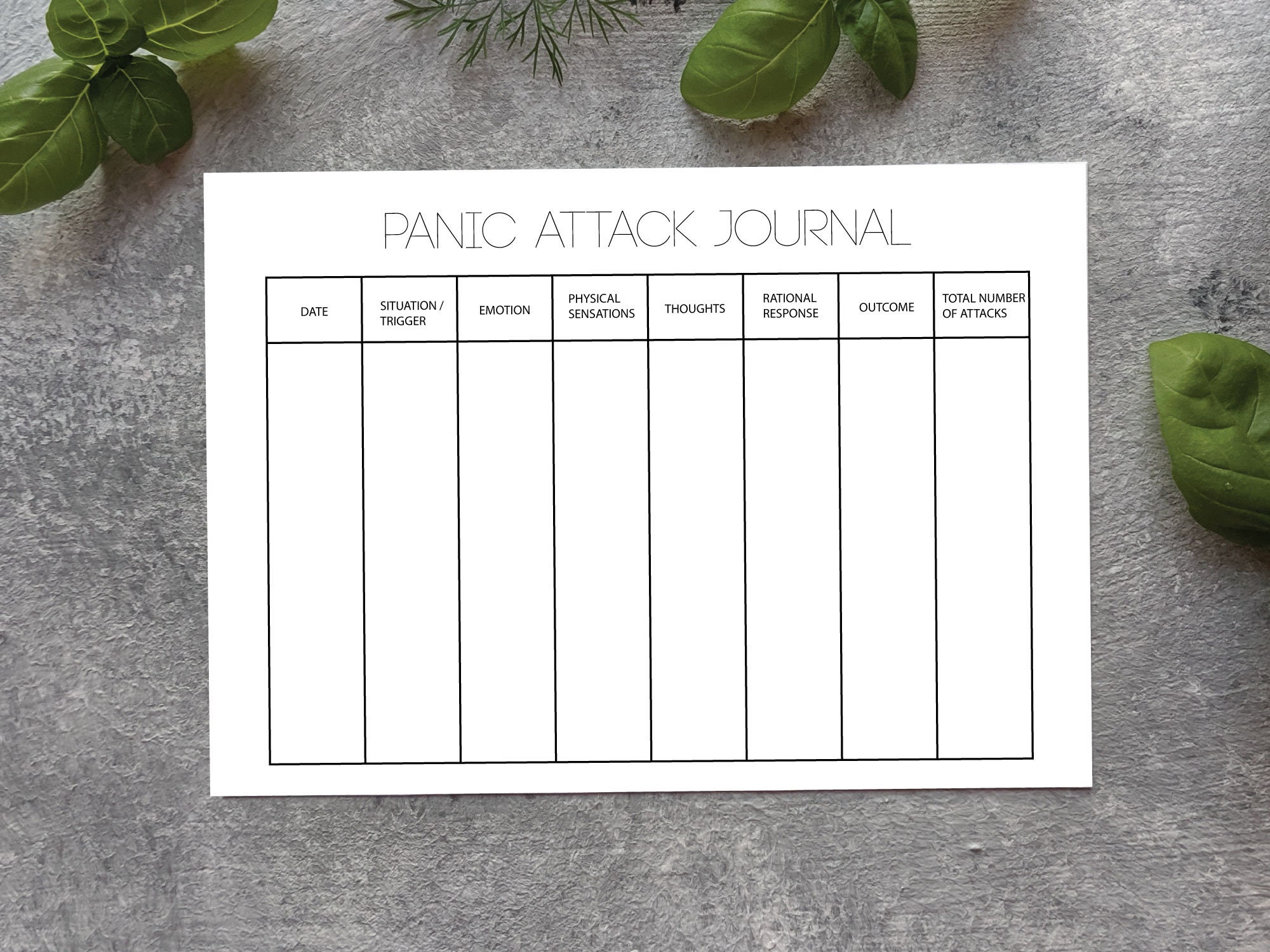 Panic Attack Journal: Mental Health CBT Counselor | Etsy