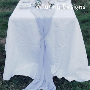 Romantic Chiffon Linens Tablecloth Runner Overlay Wedding Event Party Anniversary Shower Bridal Reception Decor Cake Sweetheart Table Farm
