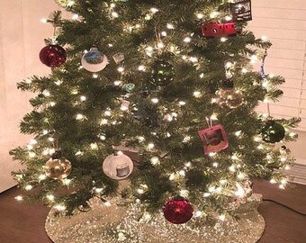 Sequin Tree Skirt Holiday Christmas Tree Skirt Sparkly Tree Skirt Christmas Decorations Glitter Sparkle Glitz Shine Ornaments Gift