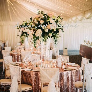 Rose Gold Sequin Linens Tablecloth Runner Overlay Wedding Event Party ...