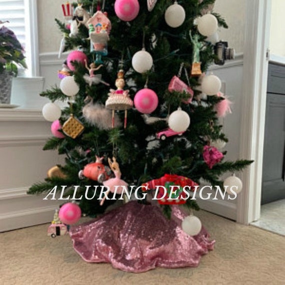 Pink christmas sale tree skirt
