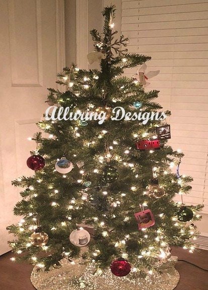 Sequin Velvet Reversible Tree Skirt Holiday Christmas Tree | Etsy