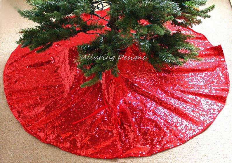Sequin Tree Skirt Holiday Christmas Tree Skirt Sparkly Tree Skirt Christmas Decorations Glitter Sparkle Glitz Shine Ornaments Gift