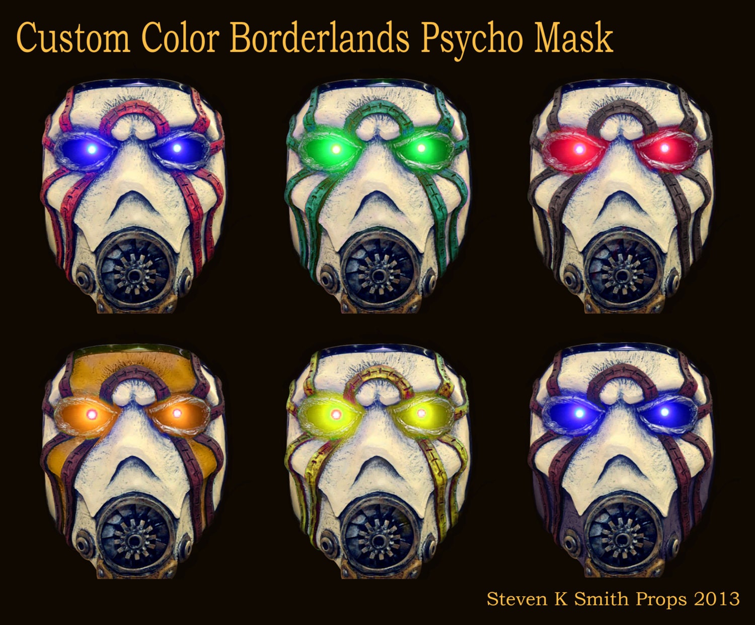 Custom Color Borderlands Psycho Bandit Mask w/ LEDs | Etsy