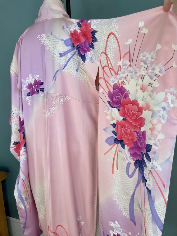 Antique Silk Furisode Kimono with full sleeves in… - image 2