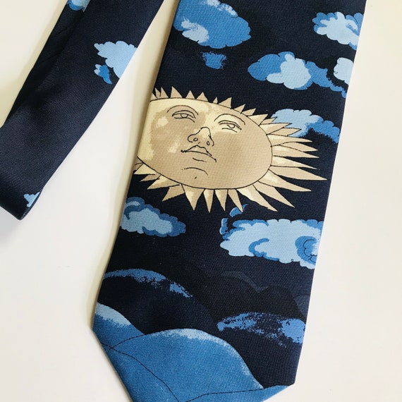 Silk Tie Vintage FORNISETTI - beautiful Sun, clou… - image 1