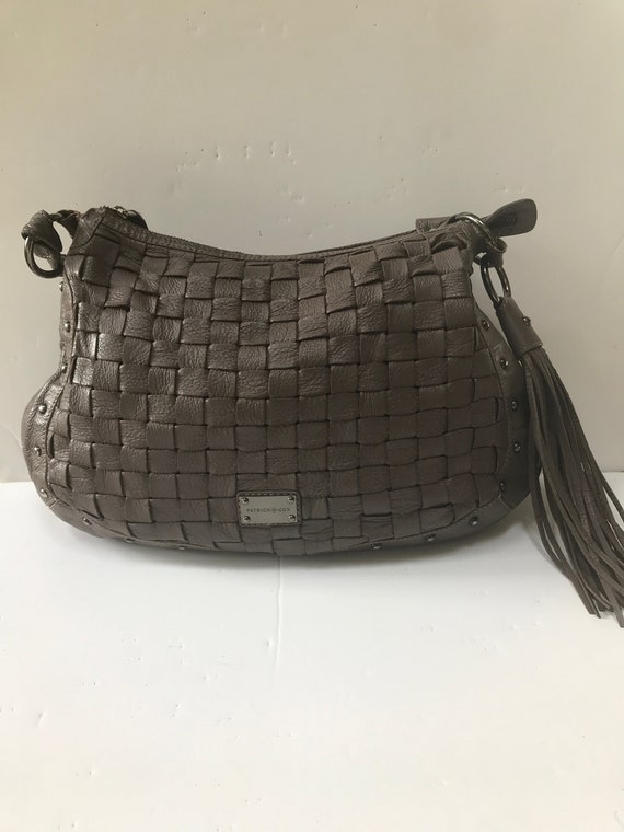 taupe leather shoulder bag