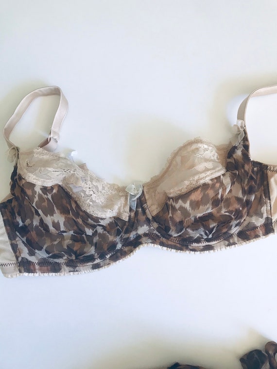 Lingerie Set Silk Leopard Bra and Panties Mimi Holliday Brand New
