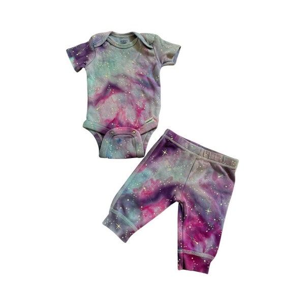 Baby Tie Dye Organic Onesie & Pants Galaxy Size 0-3 Months