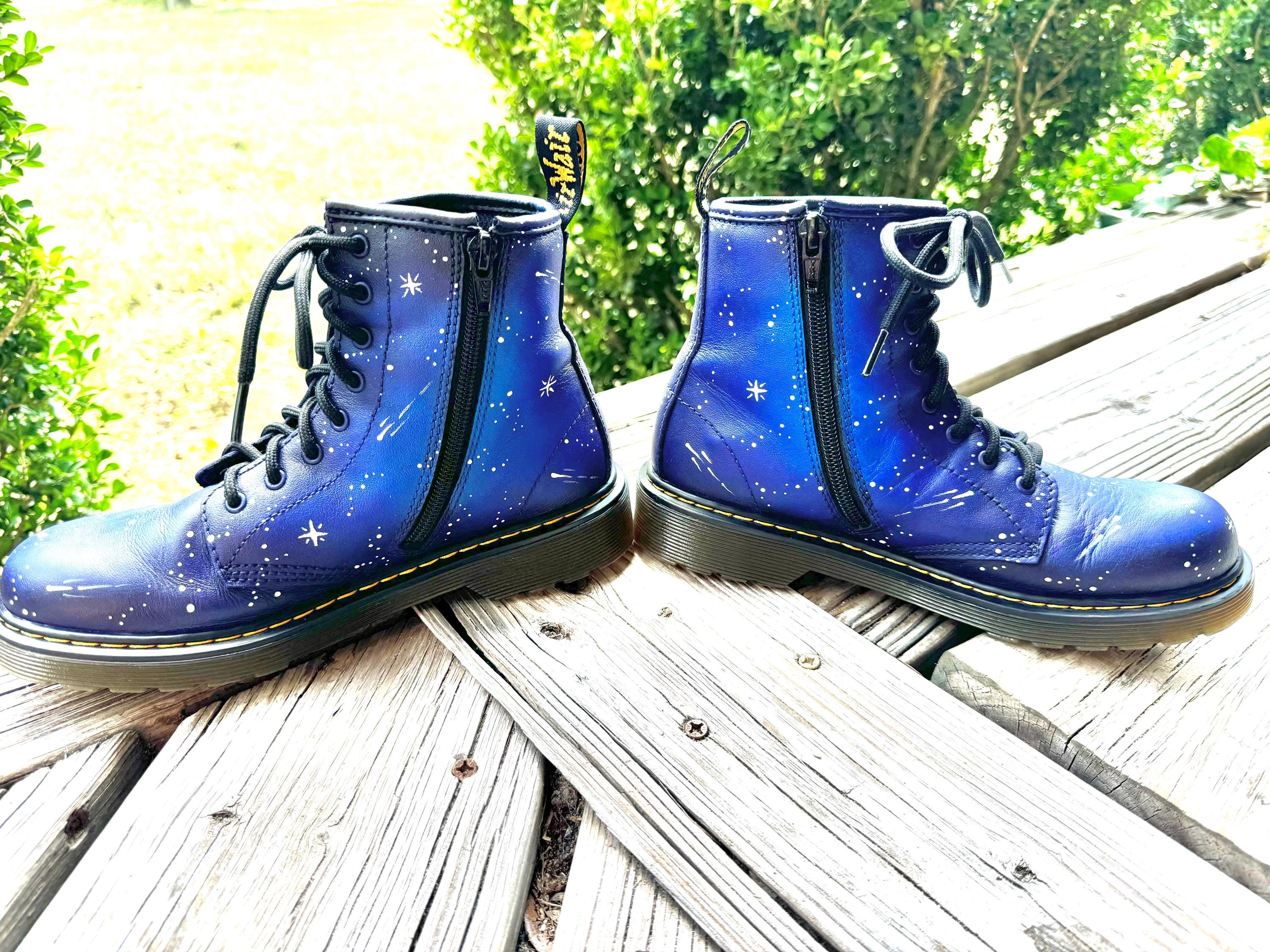 Galaxy Hand Painted Dr. Marten Boots Youth 4/women 5 - Etsy