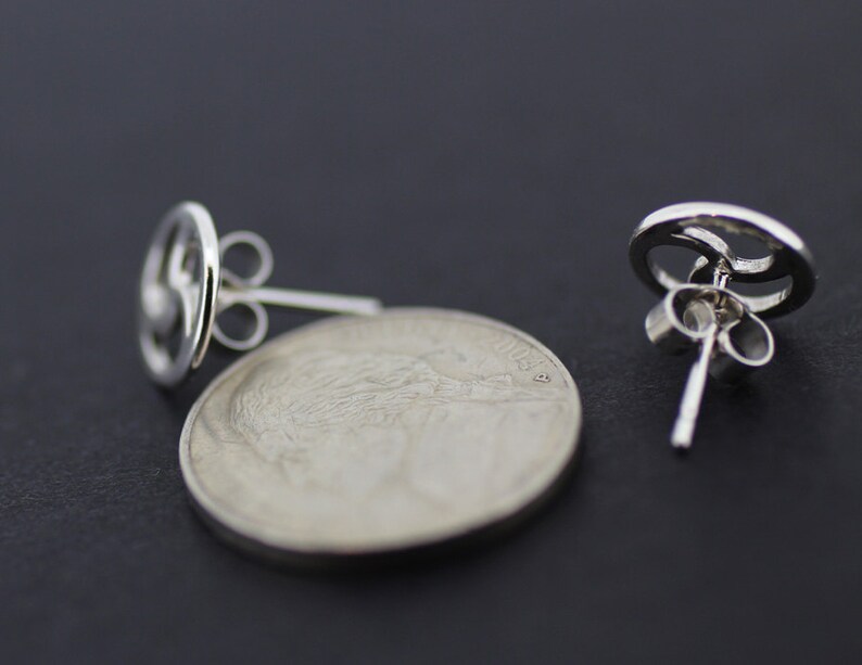 BDSM Earrings-Triskele Earrings-Jewelry-Discreete-Pure Silver Stud Design Sterling Silver boxed and gift wrapped