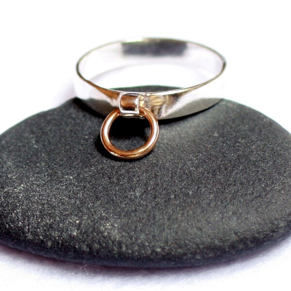 Sterling Silver & 9ct Gold, Story of O Ring/Ring of O/Collar Ring BDSM