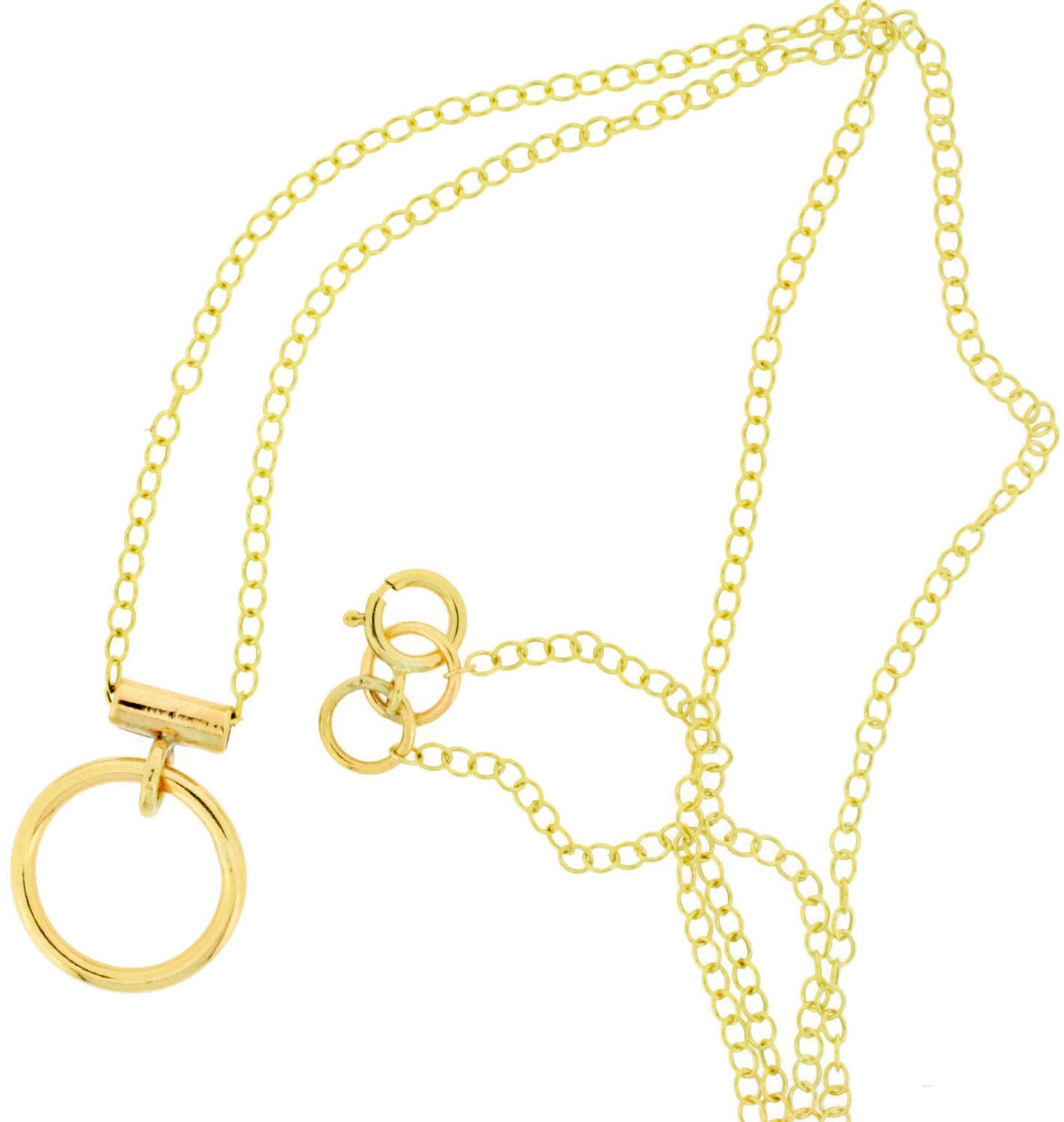 Disceete Day Collar Choker Necklace 9ct Gold Gold O Ring