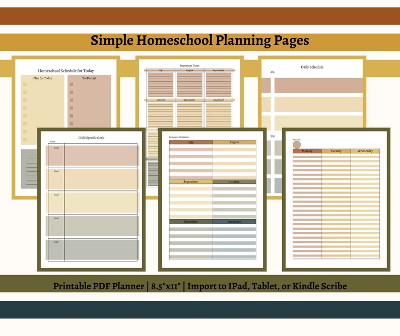 Homeschool Planner Printable PDF School Digital Planner Sunflower Theme ...