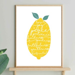 Yellow Lemon Fruit of the Spirit Print FREE UK DELIVERY image 3