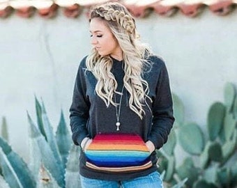 Sudadera con capucha y bolsillo tipo sarape - para mujer