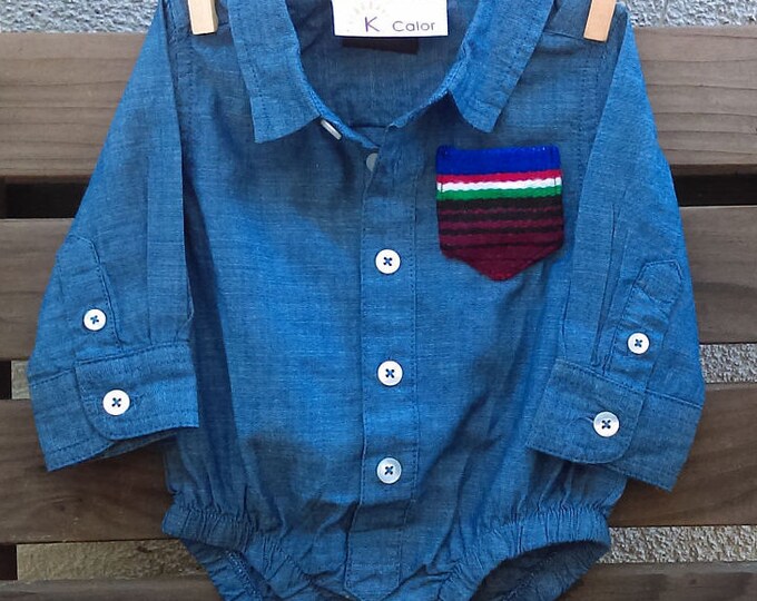 Baby Boy Denim work Shirt With Serape Pocket Etsy