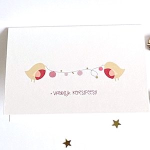 Robin Couple Christmas card, Holiday Card, Personalized Christmas Card, Couple, Friends, Love Christmas Card, Robins holding Garland Card