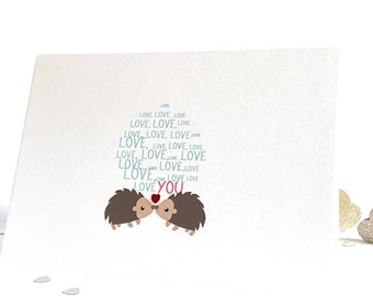 Tarjetas Aniversario . Tarjetas de San Valentin - Tarjetas de amor - Amor de puerco espin