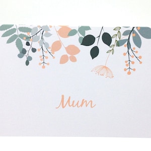 Carte d'anniversaire pour maman ou maman • Carte florale de joyeux anniversaire pour mère • Carte botanique • Carte de voeux pour maman ou maman • Carte élégante pour maman