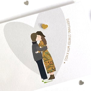 Primo biglietto di San Valentino, primo biglietto di San Valentino per fidanzato, partner, biglietto di San Valentino con bacio, biglietto di San Valentino personalizzato, primo bacio
