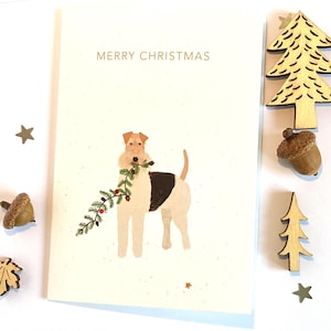Kerstkaart Airedale Terrier hond