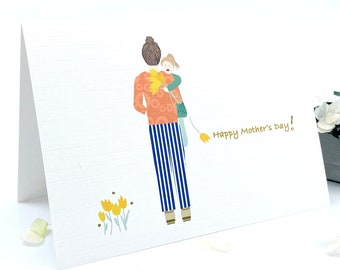Mother's Day Card from Daughter, Minimalist Modern Card for Mom, Mother and Daughter Card, Gift Idea for Mum, Birthday Card for Mom