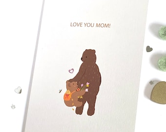 Mama Bear Mother's Day Card, Cute Mama Bear & Cub Card, First Mother's Day Card, Mama and Child Card, Birthday Card for Mum, Sweet Card