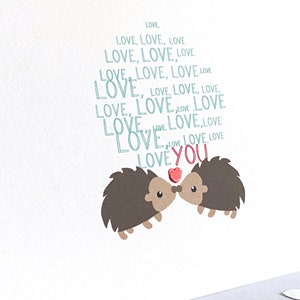 Tarjetas Aniversario . Tarjetas de San Valentin - Tarjetas de amor - Amor de puerco espin