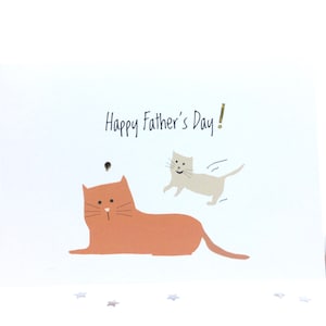 Tarjeta divertida para el Día del Padre, Tarjeta de padre e hijo, Tarjeta humorística para el Día del Padre, Tarjeta de la vida de papá, Tarjeta de papá gato